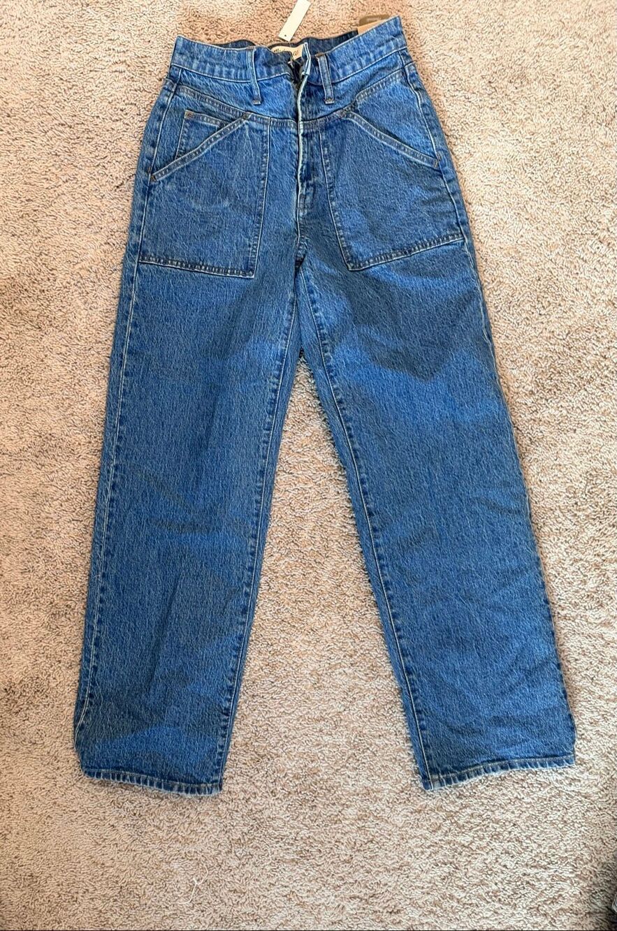 Madewell Womens The Perfect Vintage Wide-Leg Jean W27 Size 27 Blue High Rise